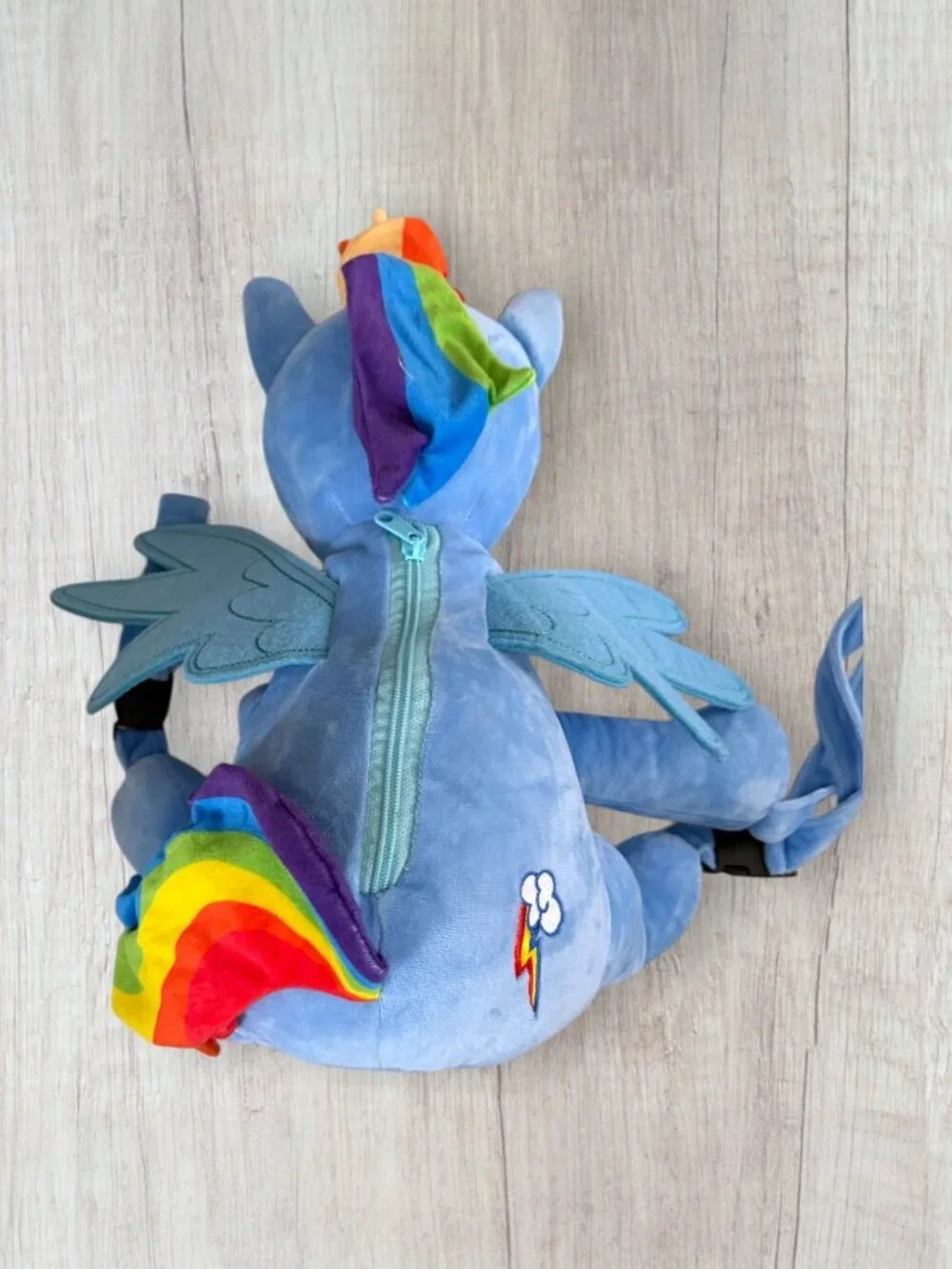 My Little Pony Rainbow Dash Plush Backpack Blue Pegasus Kids Character Bag